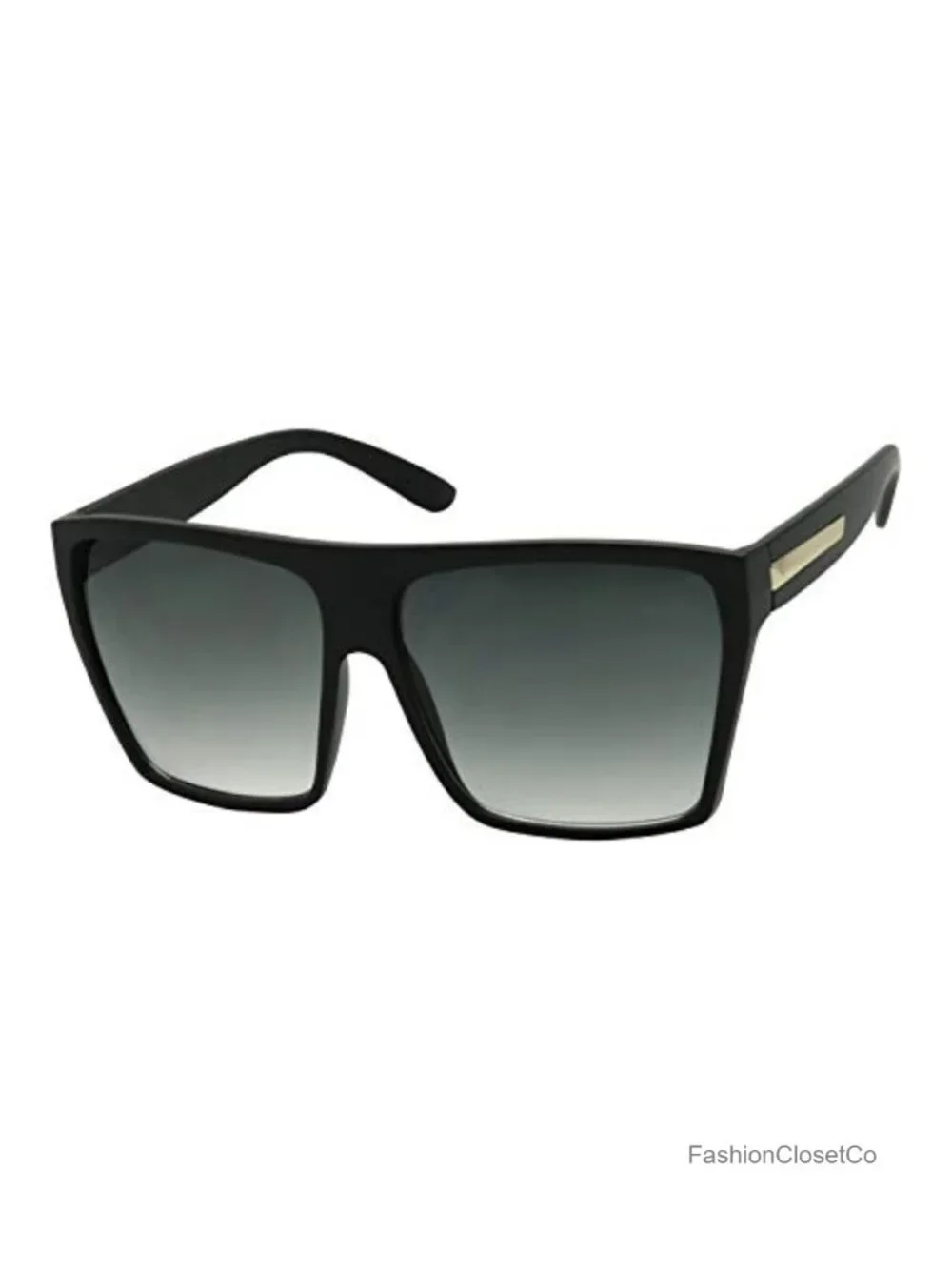 Oversized Flat Top Trapezoid Sunglasses 100% UVA UVB Protection Polycarbonate